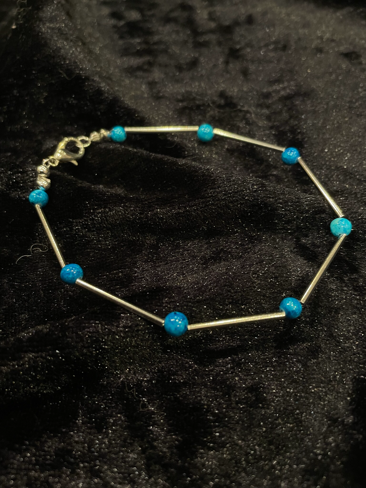 Wire & turquoise bead bracelet