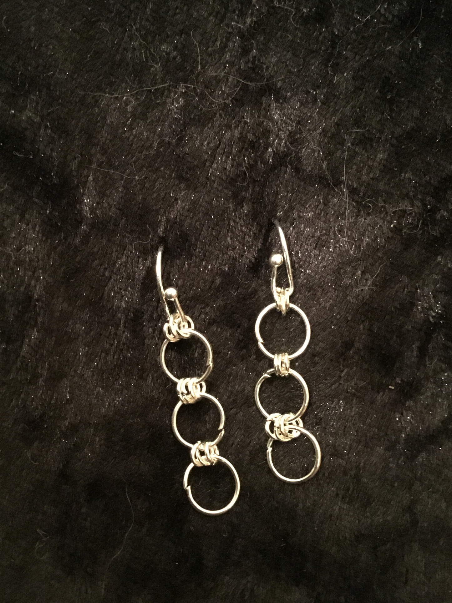 Wire 3 ring earrings