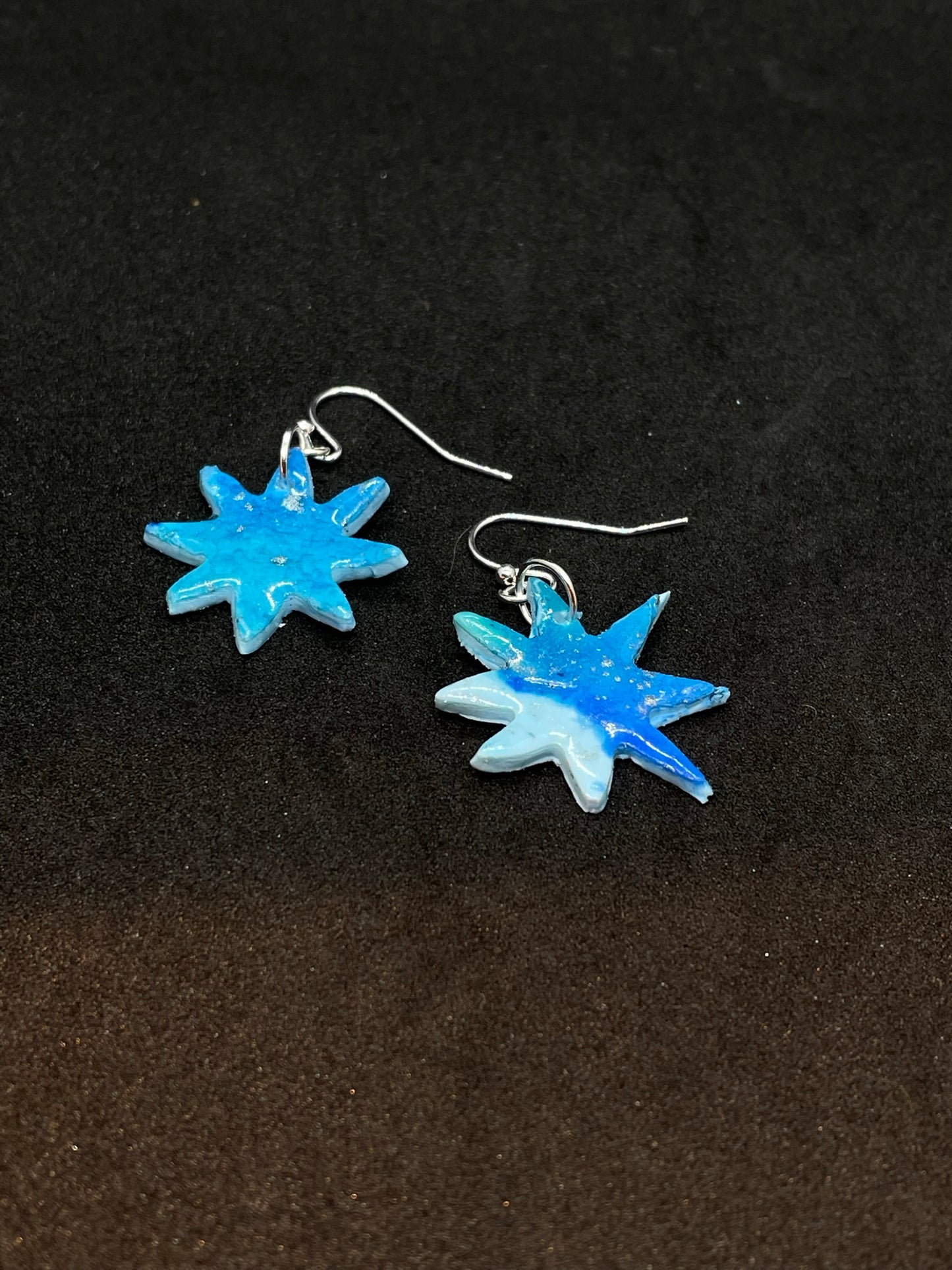 Blue Star Polymer clay earrings