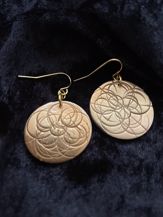Bronze disc earrings
