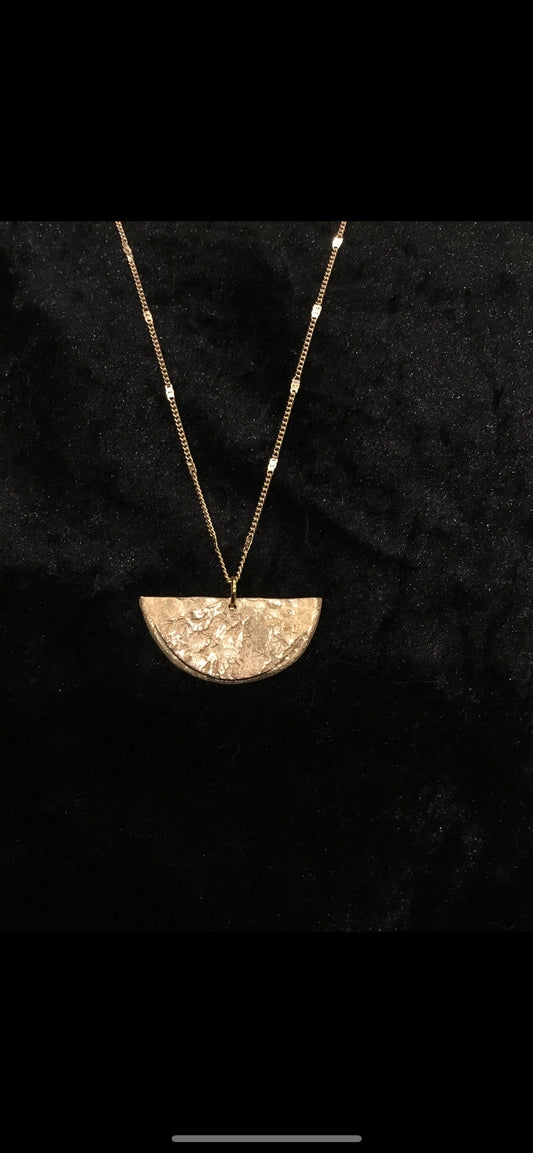 Bronze semi circle necklace