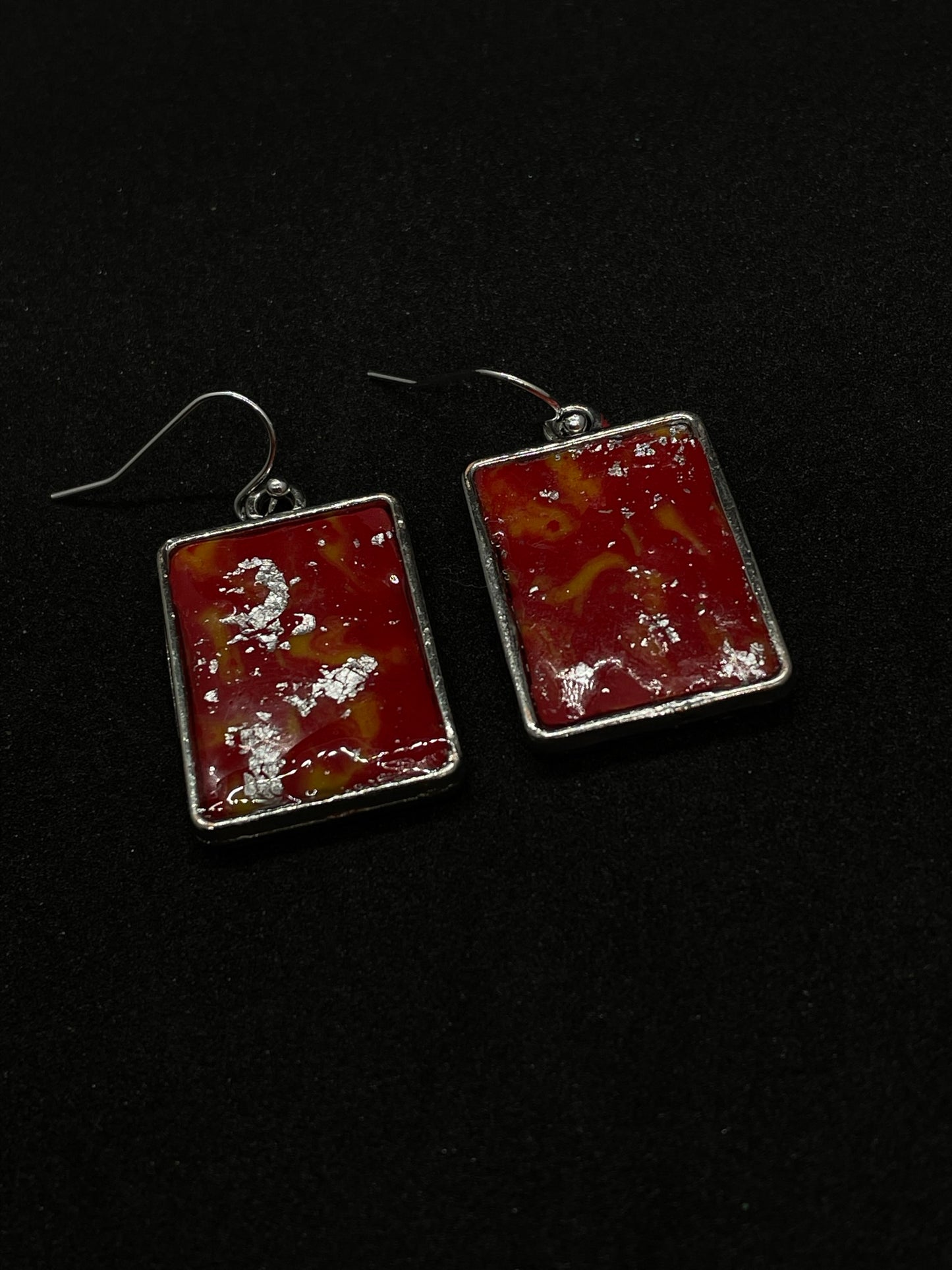 Red & orange Polymer clay earrings
